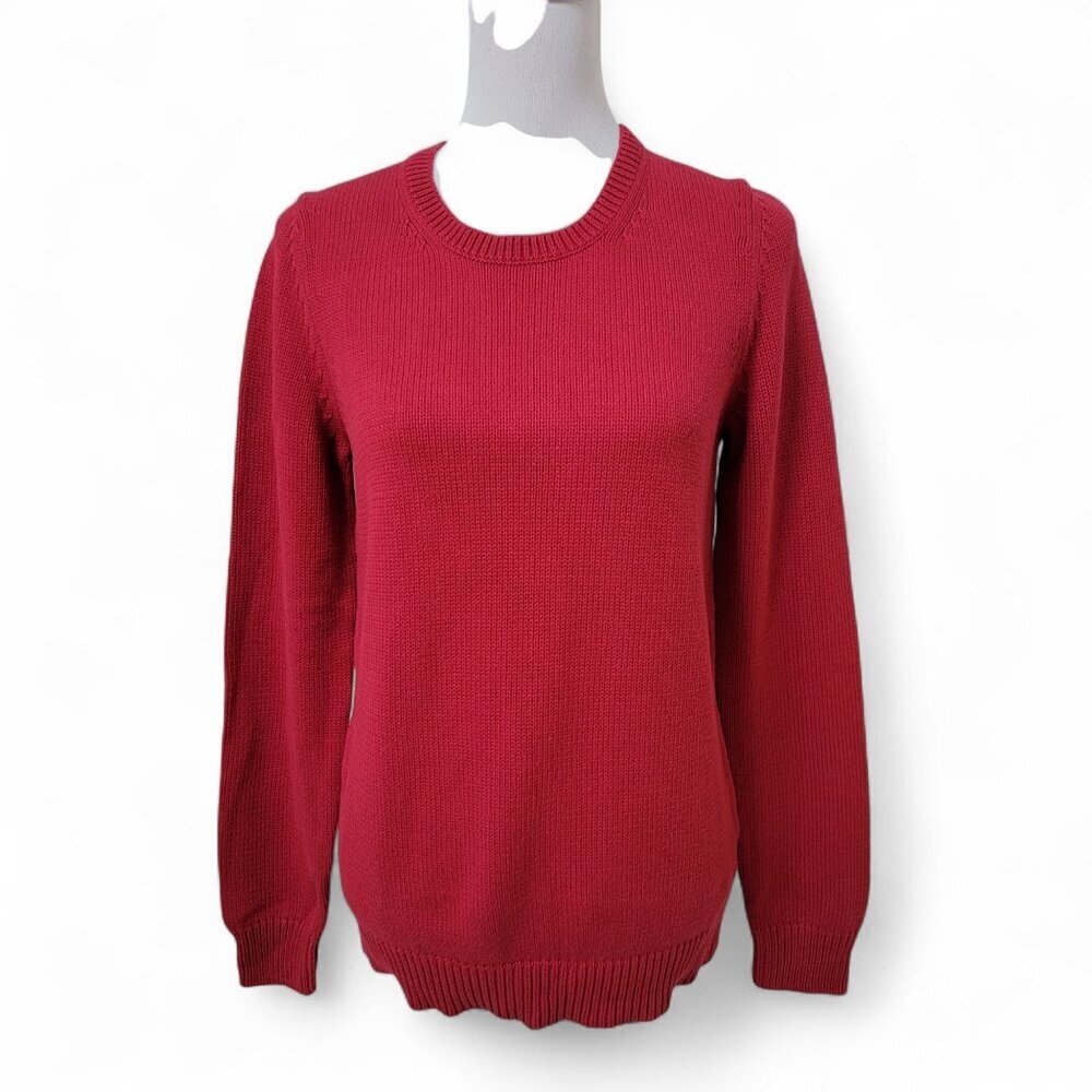 St. John's Bay Size MT Berry Red Long Sleeve Sweater, Gently Used Condition